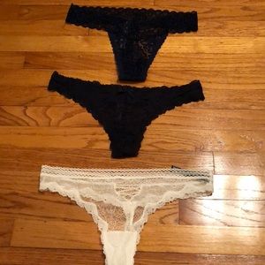 Victoria secret lace thong lot of 3 new size m
